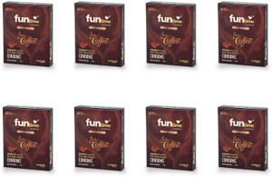 funtime dotted ribbed  contoured rich coffee flavored condom  3n each condom set of 8 24 sheets
