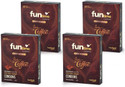 Funtime Rich Coffee Flavored Ribbed, Dotted & Lubricated Condoms | Extra Pleasure Condom (Set of 4, 12 Sheets)