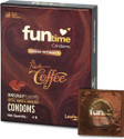 Funtime Rich Coffee Flavored Ribbed, Dotted & Lubricated Condoms | Extra Pleasure Condom (3 Sheets)