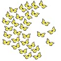 FUNUPUP Monarch Butterfly Decorations 4.72'' Artificial Butterflies for Crafts 3D Magnet Butterfly Wall Decor Fake Monarch Butterfly to Decorate for Home, Wall, Wedding, Party (Yellow, 30 Pcs)