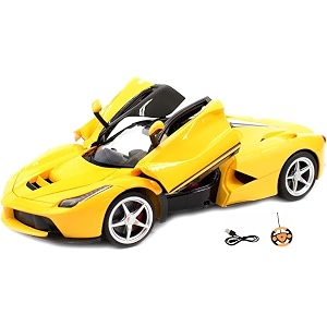 remote controlled racing car super racing sports high speed toy vehicle for kids motor rc chargeable cars yellow