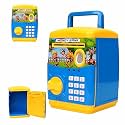 Savings Bank For Kids With Finger Print Sensor Casual Piggy Savings Bank With Electronic Lock For Kids, With Indian Music 0 To 9 Number (Blue & Yellow)
