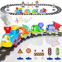 Funwee Electric Christmas Train Set with Magnetic Connection & Smoke Effect