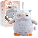 FUNYKICH Owl Baby Sound Machine with Red Light, Rechargeable Baby Sleep Soother, 12 Soothing Sounds, Recording&Wireless Speaker, Timer, Removable Washable,Babies Essentials for Newborn,Gift Packaging