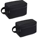 FUOCO Toiletry Bag for Men Women Packing Cubes Travel Organizer Pouch Water-Resistant Shaving Bag Medicine Pouch Cosmetics Brushes Tool Bag for Travelling Essentials Bags with Handle