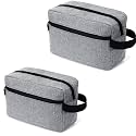 FUOCO Toiletry Bag for Men Women Packing Cubes Travel Organizer Pouch Water-Resistant Shaving Bag Medicine Pouch Cosmetics Brushes Tool Bag for Travelling Essentials Bags with Handle