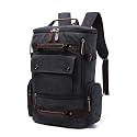 Fur Jaden Black Canvas Travel Backpack Black