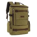 FUR JADEN Eco Friendly Travel Laptop Backpack Made of Water Resistant Sustainable Canvas and Vegan Leather for Men and Women for Travel Hiking Work