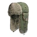 Fur Winter Trapper Hat,100% Rabbit Fur Aviator Ski Trapper Trooper Pilot Hat,Snow Eskimo Hat
