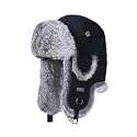 Fur Winter Trapper Hat,100% Rabbit Fur Aviator Ski Trapper Trooper Pilot Hat,Snow Eskimo Hat