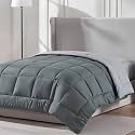 FURBO Microfiber Comforter Single Bed 220 GSM, Soft Lightweight Reversible Quilt, All Season AC Comforter, Pack of 1, Ash Grey &amp; Pearl Grey
