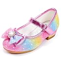 Furdeour Sparkly Girls Dress Shoes Princess Mary Jane Toddler to Big Kids