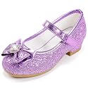 Furdeour Sparkly Girls Dress Shoes Princess Mary Jane Toddler to Big Kids