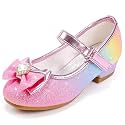 Furdeour Sparkly Girls Dress Shoes Princess Mary Jane Toddler to Big Kids