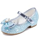 Furdeour Sparkly Girls Dress Shoes Princess Mary Jane Toddler to Big Kids