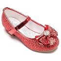 Furdeour Sparkly Girls Dress Shoes Princess Mary Jane Toddler to Big Kids