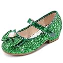 Furdeour Sparkly Girls Dress Shoes Princess Mary Jane Toddler to Big Kids