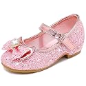 Furdeour Sparkly Girls Dress Shoes Princess Mary Jane Toddler to Big Kids