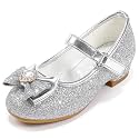Furdeour Sparkly Girls Dress Shoes Princess Mary Jane Toddler to Big Kids