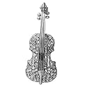 FURE Guitar Rhinestone Brooch
