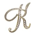 FURE K Initial Metal Brooch (Antique Golden) for Men & Women