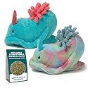 Furhaven 2-Pack Cat Toys w/ 2X Catnip Bags for Indoor Cats, Washable & Durable w/Refillable Catnip Pocket - Plush Sea Slug Cat Toy Set - Blue/Tie Dye, Set of 2