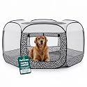 FurHaven Soft-Sided Dog & Cat Playpen, Portable Foldable Indoor & Outdoor Pet Playpen with Mesh Windows & Zippered Door, Gray Pebbles, Extra Large (Pack of 8)
