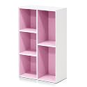 Furinno 11069 5-Cube Reversible Open Shelf, White/Pink