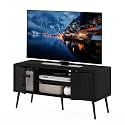 Furinno for 55 Inch TV, Entertainment Center with 2 Storage and Open Shelves, Mid Century TV Stand, Espresso