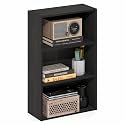 Furinno Basic Book Shelf, 3-Tier Bookshelf, Cube Storage Organizer Bookcase with Open Shelf, 7 x 17 x 26, for Living Room, Bedroom, Home Office, Espresso