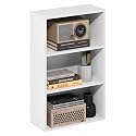Furinno Basic Book Shelf, 3-Tier Bookshelf, Cube Storage Organizer Bookcase with Open Shelf, 7 x 17 x 26, for Living Room, Bedroom, Home Office, White