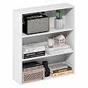 Furinno Basic Book Shelf, 3-Tier Bookshelf, Cube Storage Organizer Bookcase with Open Shelf, 7 x 24 x 26, for Living Room, Bedroom, Home Office, White