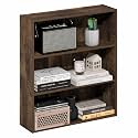 Furinno Basic Book Shelf, 3-Tier Bookshelf, Cube Storage Organizer Bookcase with Open Shelf, 7 x 24 x 26, for Living Room, Bedroom, Home Office, Amber Pine