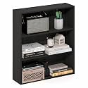 Furinno Basic Book Shelf, 3-Tier Bookshelf, Cube Storage Organizer Bookcase with Open Shelf, 7 x 24 x 26, for Living Room, Bedroom, Home Office, Espresso