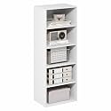 Furinno Basic Book Shelf, 5-Tier Bookshelf, Storage Organizer Bookcase with Open Shelf, 11 x 17 x 44, for Living Room, Bedroom, Home Office, White