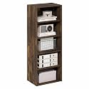 Furinno Basic Book Shelf, 5-Tier Bookshelf, Storage Organizer Bookcase with Open Shelf, 11 x 17 x 44, for Living Room, Bedroom, Home Office, Amber Pine