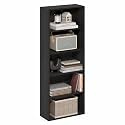 Furinno Basic Book Shelf, 5-Tier Bookshelf, Storage Organizer Bookcase with Open Shelf, 7 x 17 x 44, for Living Room, Bedroom, Home Office, Espresso
