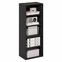 Furinno Basic Book Shelf, 5-Tier Bookshelf, Storage Organizer Bookcase with Open Shelf, 11 x 17 x 44, for Living Room, Bedroom, Home Office, Espresso