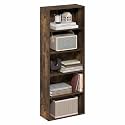 Furinno Basic Book Shelf, 5-Tier Bookshelf, Storage Organizer Bookcase with Open Shelf, 7 x 17 x 44, for Living Room, Bedroom, Home Office, Amber Pine