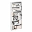 Furinno Basic Book Shelf, 6-Tier Bookcase with Open Shelf, Bookshelf, Cube Storage Organizer, 7 x 24 x 53, for Living Room, Bedroom, Home Office, White