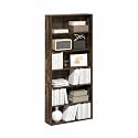 Furinno Basic Book Shelf, 6-Tier Bookcase with Open Shelf, Bookshelf, Cube Storage Organizer, 7 x 24 x 53, for Living Room, Bedroom, Home Office, Amber Pine