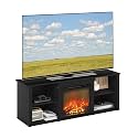 Furinno Classic 3-Tier Fireplace TV Stand for TV up to 60 Inch, Americano