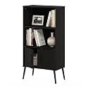 Furinno Claude 3-Tier Mid-Century Style Storage Cabinet, Espresso