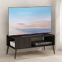 Furinno Claude TV Stand, Mid Century Style Entertainment Center, TV Console for TV up to 40 Inch with Wood Legs, for Living Room, Bedroom, Espresso