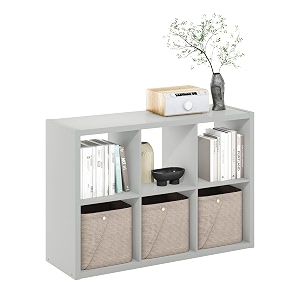 furinno cubicle 6-cube book shelf extra thick frame bookshelf light grey