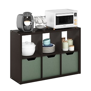 furinno cubicle open back decorative cube storage organizer 6-cube dark oak