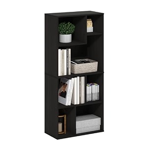 furinno daly 7-cube irregular cubes bookcase bookshelf storage organizer espresso