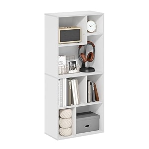 furinno daly 7-cube irregular cubes bookcase bookshelf storage organizer white