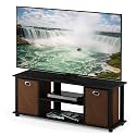 FURINNO Econ Entertainment Center, Americano/Black/Brown 42 Inch TV Size