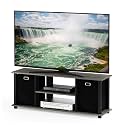 FURINNO Econ Entertainment Center, French Oak Grey/Black/Black